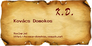 Kovács Domokos névjegykártya