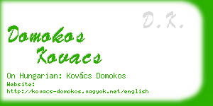 domokos kovacs business card